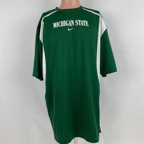 Nike Michigan State Spartans Basketball Dri Fit Shooting Shirt Vtg 90s NCAA L - Picture 2 of 7